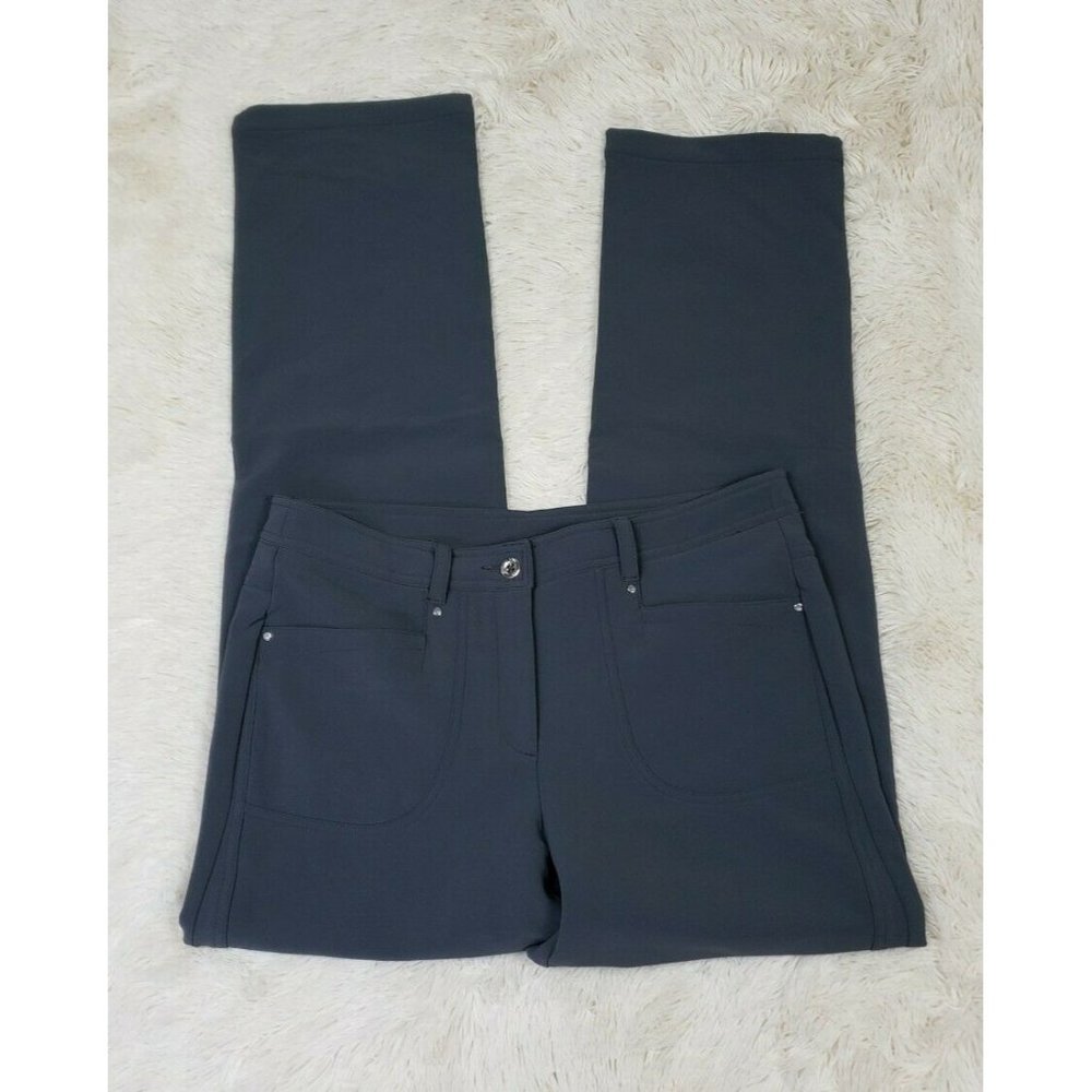 N'VO by Lanctot Women's Size 10 Zea Pants Golf Gray Wide Leg Cool Comfort S